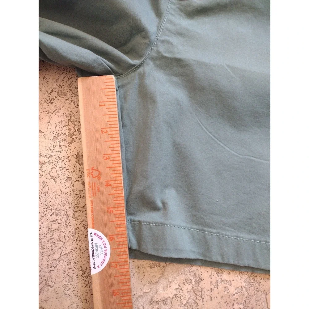 Gap Shorts Men S Green Pull‎ On 6.5 Inseam Elasticized Waistband Stretch Twill